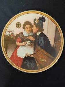 lot 23 image: Gossiping In The Alcove - Artist Norman Rockwell.  COA Included.  Size 8 12