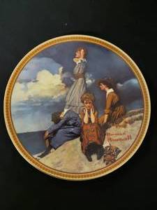 lot 24 image: Waiting On The Shore - Artist Norman Rockwell.  No COA Included.  Size 8 12