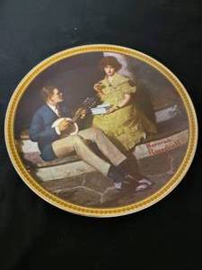 lot 26 image: Pondering On The Porch -  Artist Norman Rockwell. COA Included.  Size 8 12