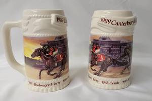 lot 94 image: 2 - 1989 Canterbury Mugs  (6 12 tall)