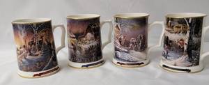 lot 3 image: Terry Redlin Christmas Mugs (1994, 1995, 1996, 1997)  5 Tall