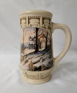 lot 6 image: Terry Redlin Coming Home Mug and NutCandy Decanter  .  7 and 6 Tall.  (On the Candy Decanter not sure of painting name)
