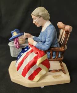 lot 104 image: Norman Rockwell  Mending The Flag    Approx. 6 Tall