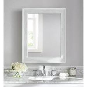 lot 16 image: Home Decorators Collection 24 in. W x 30 in. H Rectangular Aluminum Medicine Cabinet with Mirror Customer Returns See Pictures