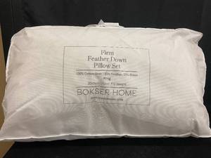 King Size Firm Feather Down Pillow Set by Bokser Home