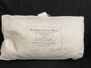 lot 7 image: Medium Down Pillow by Bokser Home - King Size
