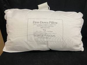 lot 14 image: BOKSER HOME Firm Down Pillow - King Size