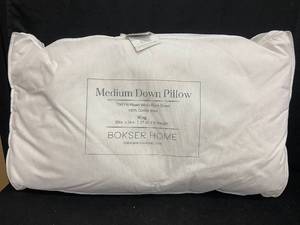 lot 25 image: King Size Medium Down Pillow by Bokser Home