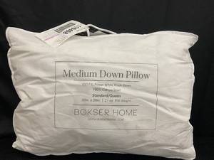 lot 27 image: BOKSER HOME Medium Down Pillow StandardQueen Size