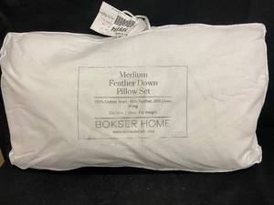 lot 55 image: Medium Feather Down Pillow Set - King Size