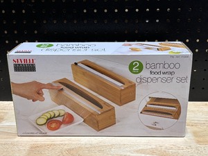 lot 38 image: Bamboo Food Wrap Dispenser Set