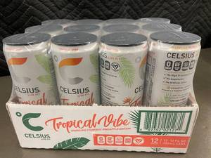 12-Pack Celsius Tropical Vibe Sparkling Starfruit Pineapple Edition