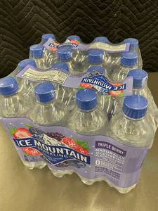 lot 8 image: Ice Mountain Sparkling Spring Water, Triple Berry Flavor - 24 Count