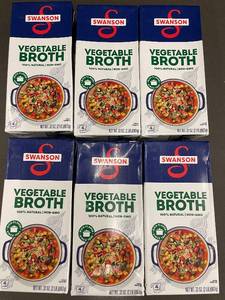lot 12 image: Set of 6 Swanson Vegetable Broth 32 oz Cartons
