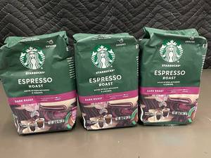 lot 15 image: 3 Packs of Starbucks Dark Espresso Roast Ground Coffee 12 oz