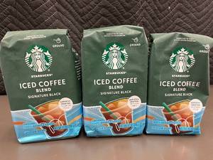 lot 23 image: Set of 3 Starbucks Iced Coffee Blend Signature Black Ground Coffee