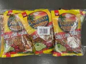 lot 116 image: 6 bags of Island Snacks Chili Lime Peanuts Value Size