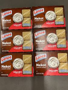 lot 454 image: Set of 6 Boxes of Lance Nekot Vanilla Sandwich Cookies