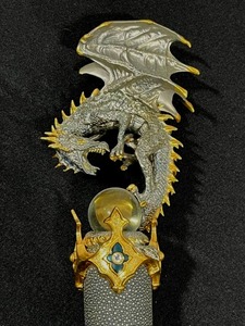RARE Franklin Mint "The Dragon Master" Walking Stick by Michael Whelan - 52" Tall