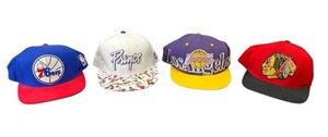 lot 6 image: Mitchell & Ness Snapback Hats and More - Los Angeles Lakers, 76ers, Chicago Blackhawks, and Minnesota Twins Prince