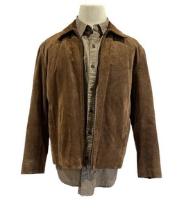 lot 49 image: Vintage Claiborne Mens Size Large Suede Leather Jacket in Good Condition