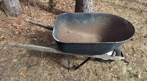 lot 16 image: Metal Wheelbarrow with Wooden Handles