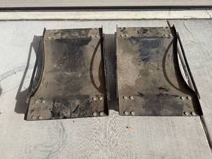 lot 18 image: Pair of Industrial Steel Vehicle Moving Dollies with Casters