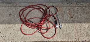 lot 36 image: Commercial Grade Air Compressor Hose with Dual Chuck Inflator and Gauge