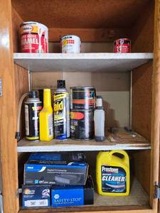 lot 54 image: Garage Supplies Collection with Digital TV Converter, Cleaner, and More