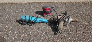 lot 57 image: Set of 3 Power Tools Cummins Angle Grinder, Black & Decker Drill, Tool Shop Sander