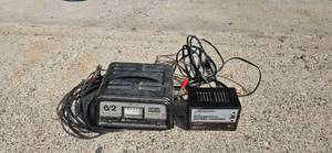 lot 58 image: Set of 2 Schumacher Battery Chargers - 62 Amp and 1 Amp Motorcycle Charger