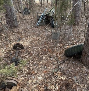 lot 134 image: Collection of Salvaged Metal Parts and Tires
