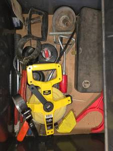 lot 139 image: Assorted Handtools with Tape Measure and Shotgun Cleaning Kit