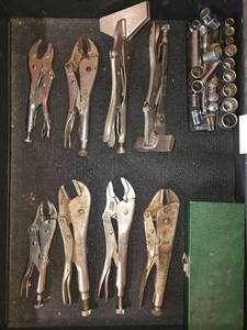 lot 152 image: Collection of Vise Grips and Socket Wrenches