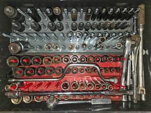 lot 153 image: Large Socket and Ratchet Tool Set with Various Sizes