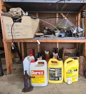 lot 159 image: Assorted Automotive Supplies and Jack Stands