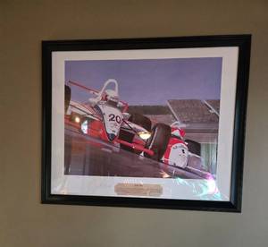 lot 177 image: Signed Limited Edition Joe Barden First Win Indy Car Print