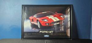 lot 207 image: Large Framed Ford GT Poster with The Pace Car for an Entire Company Slogan