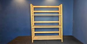 lot 215 image: Wooden Open Storage Shelf 38H x 30W x 12D