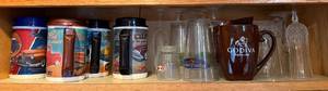 lot 234 image: Collection of Novelty and Souvenir Mugs with Assorted Glassware