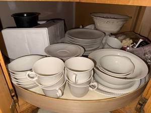 lot 248 image: Ceramic Dinnerware with Serving Bowl and Coffee Maker
