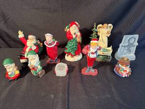 lot 294 image: Set of Christmas Figurines Including Santas and Angels