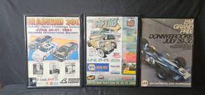 lot 340 image: Collection of 3 Framed Vintage Racing Event Posters