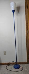 lot 345 image: Blue Floor Lamp with White Shade