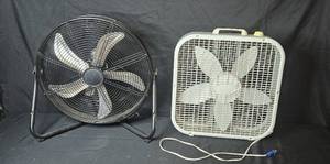lot 355 image: Set of 2 Industrial Floor Fans - Lasko and Jiangmen Keye