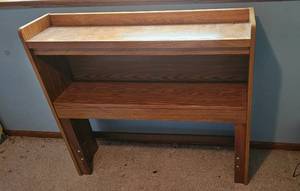 lot 388 image: Wooden Headboard with Metal Bed Frame Supports 