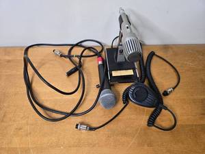 lot 416 image: Collection of Vintage Microphones with Cables and Push-to-Talk Switch