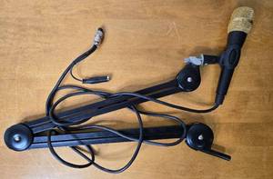 lot 452 image: Adjustable Microphone with Desk Stand and XLR Cable