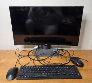 lot 476 image: Dell 27 Monitor with Keyboard and Mouse - Used