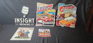 lot 483 image: Collection of Vintage Style Metal Signs and Plaques